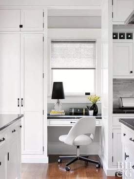 clean white kitchen office